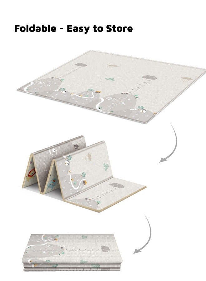 HQ-GAMING Foldable Baby Play Mat Extra Large Waterproof Activity Playmats for Babies,Toddlers, Infants, Play & Tummy Time Foam Baby Mat for Floor with Travel Bag(200 * 180 * 1cm/79 * 71 * 0.4inch)(A) - Image 3